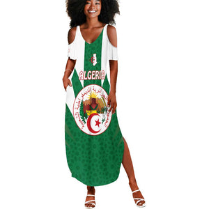 Personalised Afro Algeria Summer Maxi Dress Coat Of Arms With Islamic Pattern