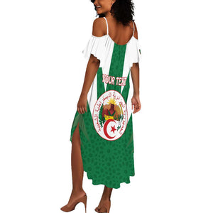 Personalised Afro Algeria Summer Maxi Dress Coat Of Arms With Islamic Pattern