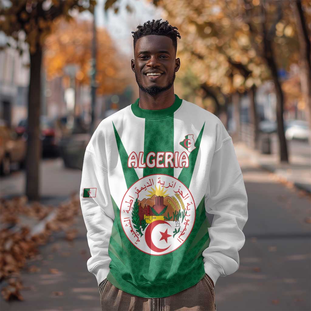 Personalised Afro Algeria Sweatshirt Coat Of Arms With Islamic Pattern