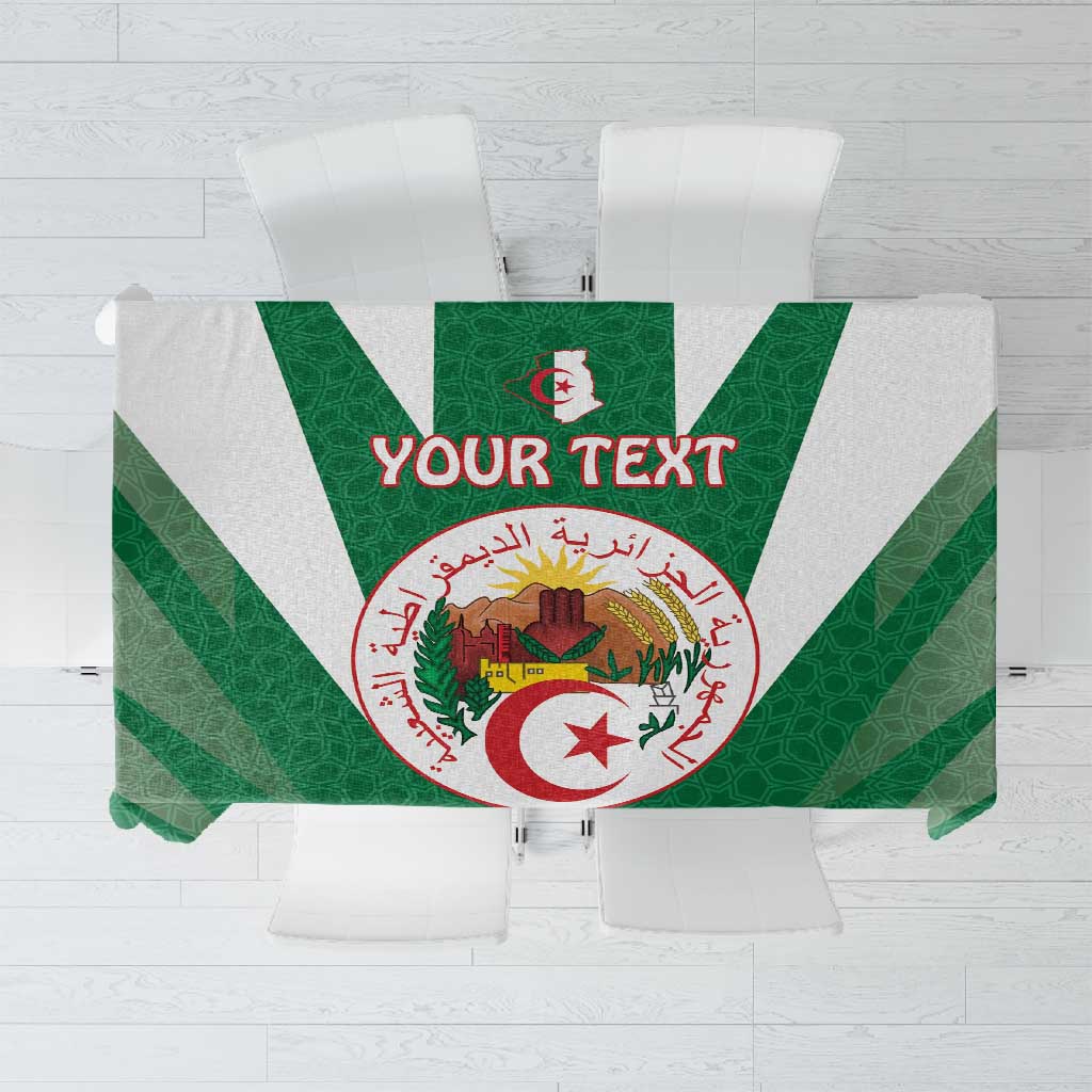 Personalised Afro Algeria Tablecloth Coat Of Arms With Islamic Pattern
