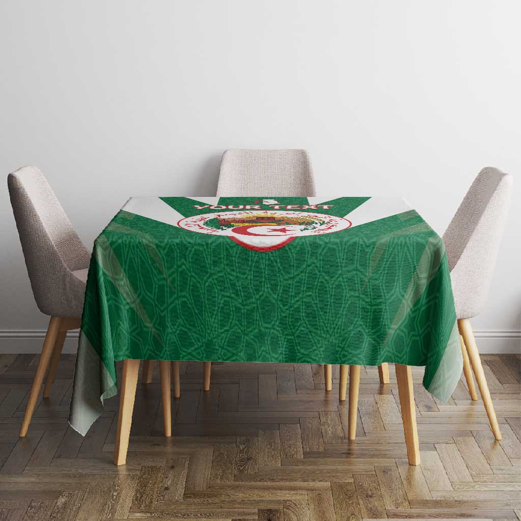 Personalised Afro Algeria Tablecloth Coat Of Arms With Islamic Pattern
