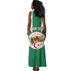 Personalised Afro Algeria Tank Maxi Dress Coat Of Arms With Islamic Pattern