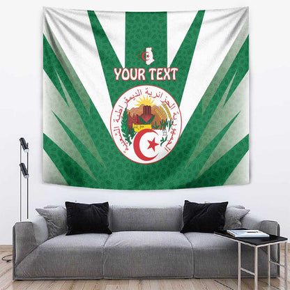 Personalised Afro Algeria Tapestry Coat Of Arms With Islamic Pattern