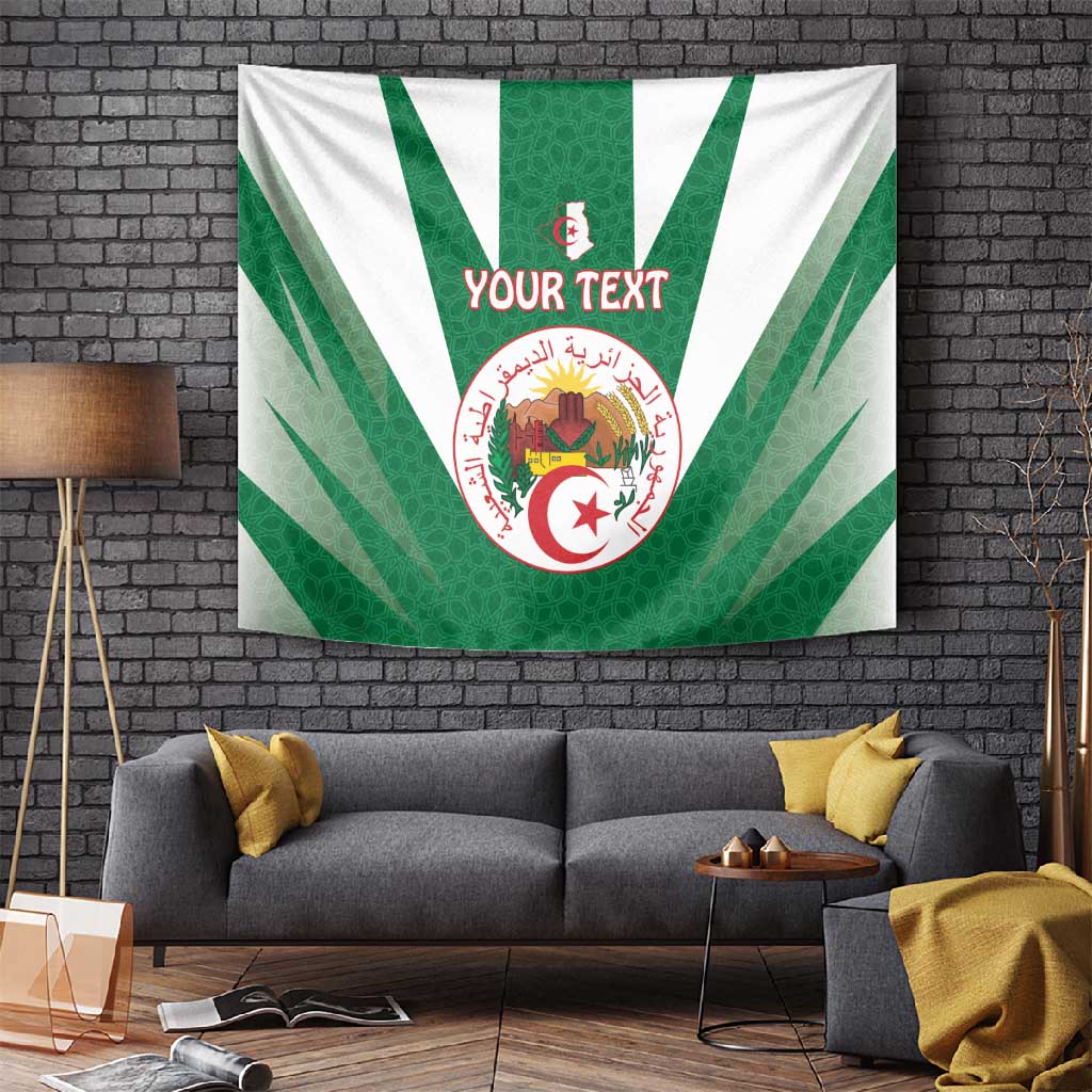 Personalised Afro Algeria Tapestry Coat Of Arms With Islamic Pattern