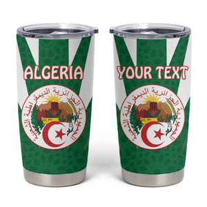 Personalised Afro Algeria Tumbler Cup Coat Of Arms With Islamic Pattern