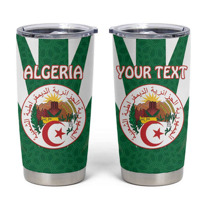 Personalised Afro Algeria Tumbler Cup Coat Of Arms With Islamic Pattern