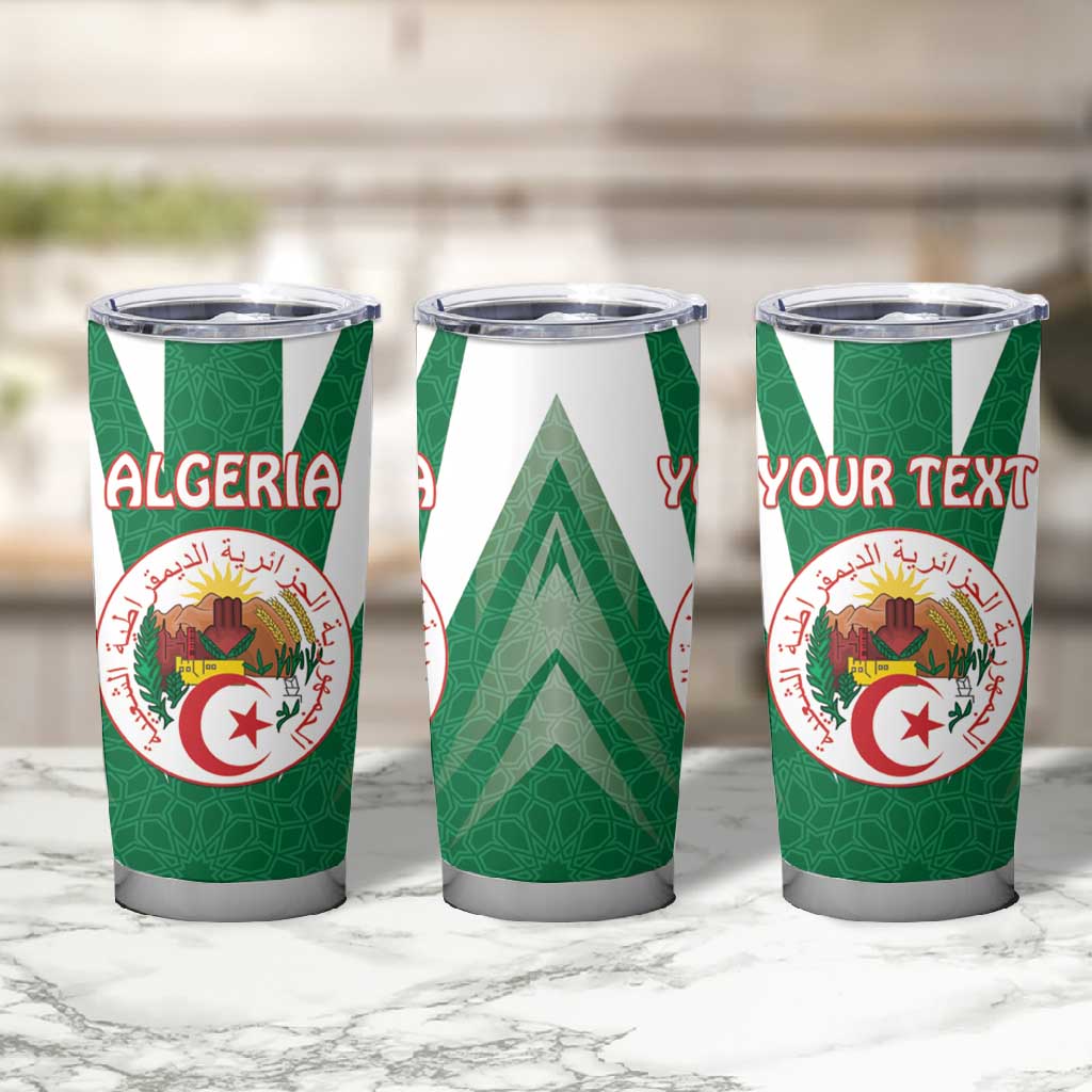 Personalised Afro Algeria Tumbler Cup Coat Of Arms With Islamic Pattern