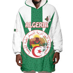Personalised Afro Algeria Wearable Blanket Hoodie Coat Of Arms With Islamic Pattern