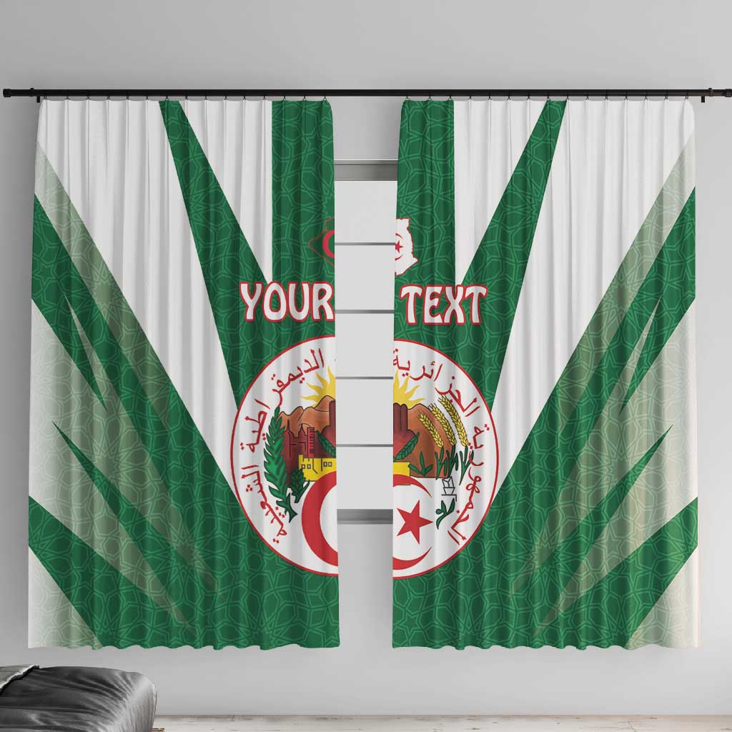 Personalised Afro Algeria Window Curtain Coat Of Arms With Islamic Pattern