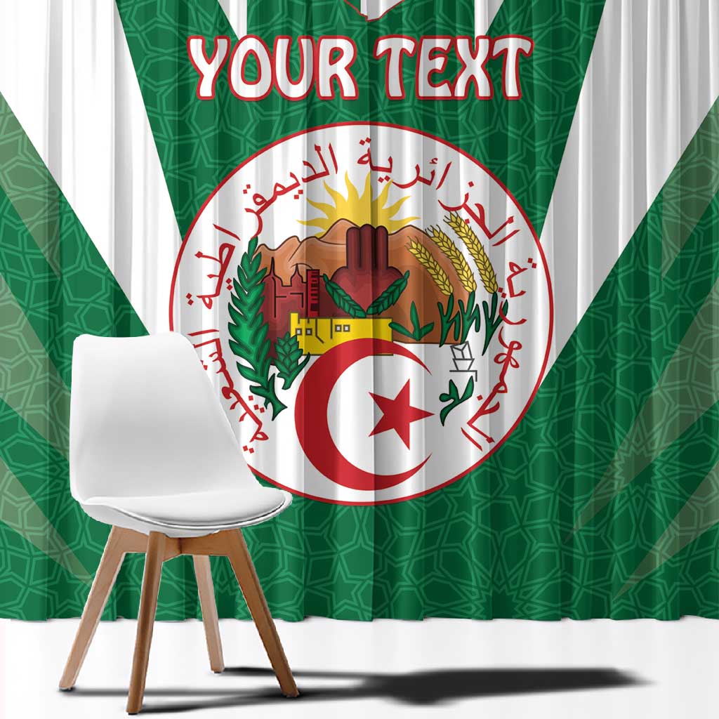 Personalised Afro Algeria Window Curtain Coat Of Arms With Islamic Pattern