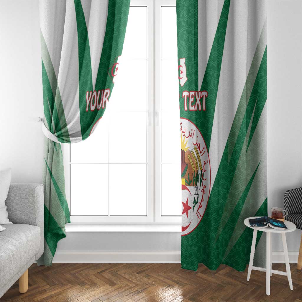 Personalised Afro Algeria Window Curtain Coat Of Arms With Islamic Pattern