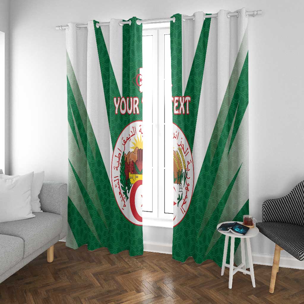 Personalised Afro Algeria Window Curtain Coat Of Arms With Islamic Pattern