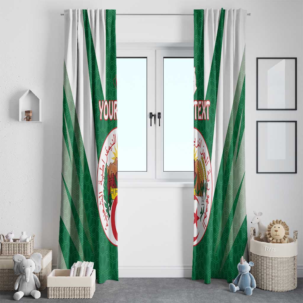 Personalised Afro Algeria Window Curtain Coat Of Arms With Islamic Pattern