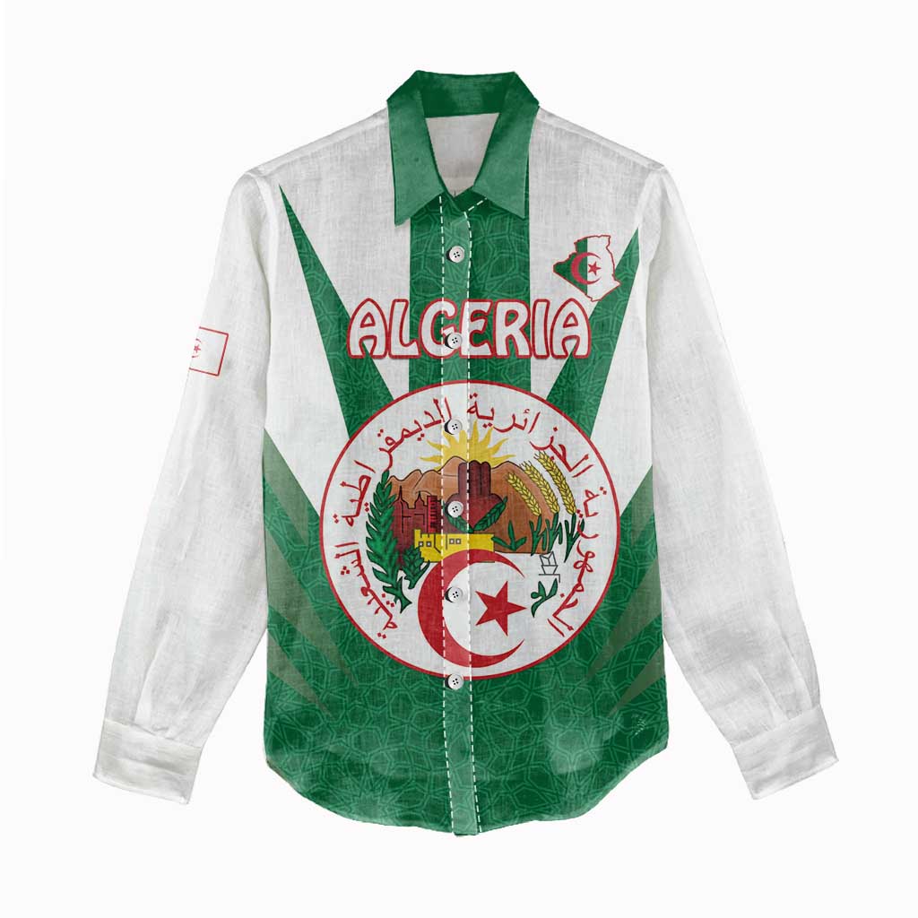 Personalised Afro Algeria Women Casual Shirt Coat Of Arms With Islamic Pattern