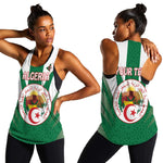 Personalised Afro Algeria Women Racerback Tank Coat Of Arms With Islamic Pattern