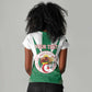 Personalised Afro Algeria Women V-Neck T-Shirt Coat Of Arms With Islamic Pattern