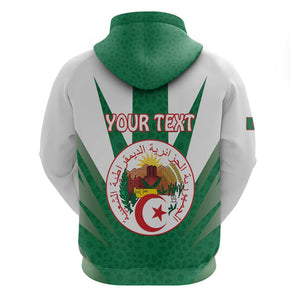 Personalised Afro Algeria Zip Hoodie Coat Of Arms With Islamic Pattern