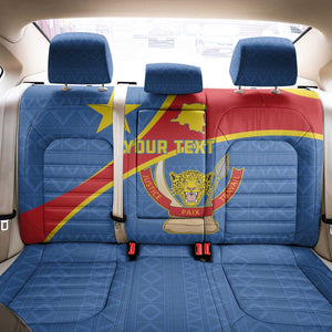 Personalised DR Congo Back Car Seat Cover Coat Of Arms With Map
