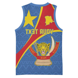 Personalised DR Congo Basketball Jersey Coat Of Arms With Map - African Pride