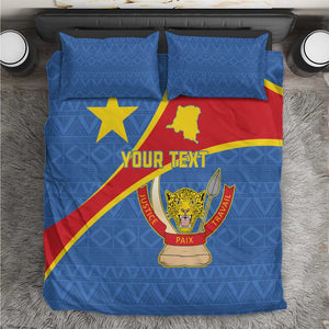 Personalised DR Congo Bedding Set Coat Of Arms With Map