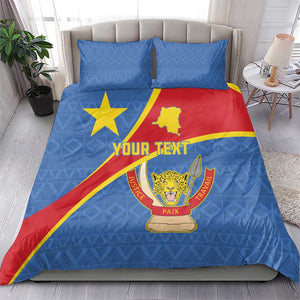 Personalised DR Congo Bedding Set Coat Of Arms With Map