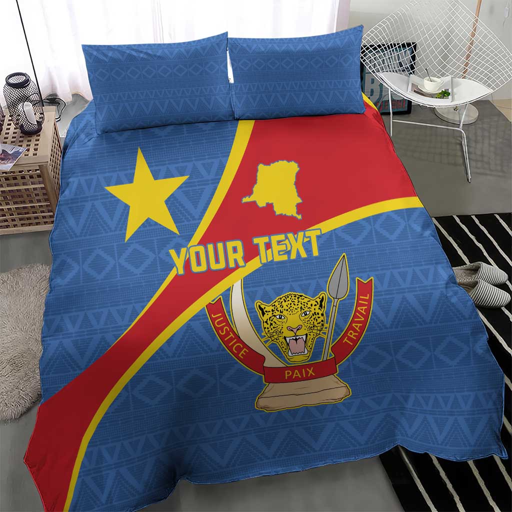 Personalised DR Congo Bedding Set Coat Of Arms With Map