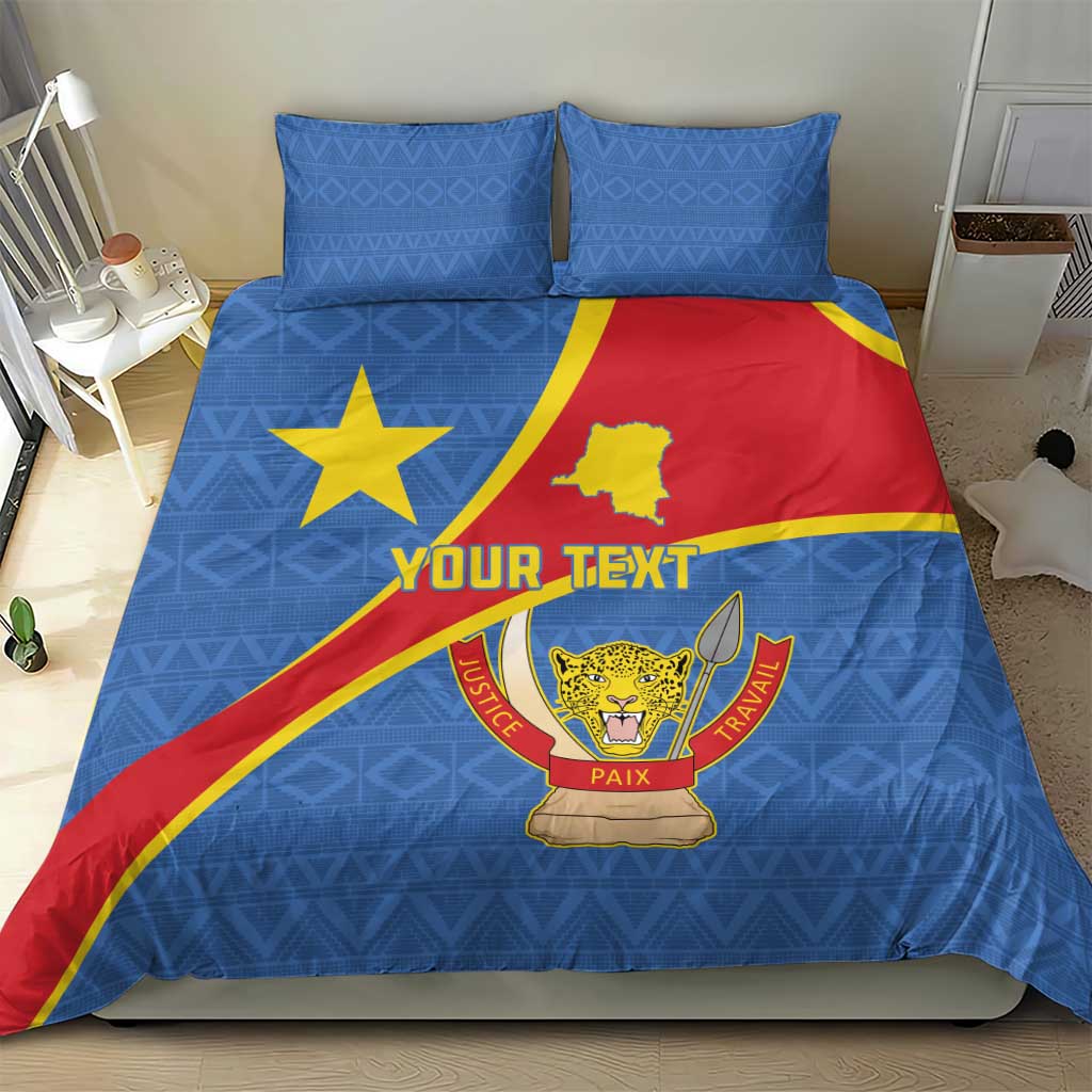 Personalised DR Congo Bedding Set Coat Of Arms With Map