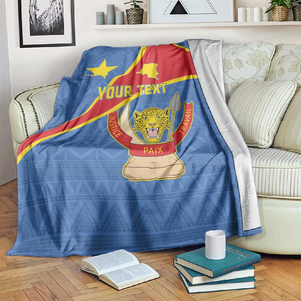 Personalised DR Congo Blanket Coat Of Arms With Map