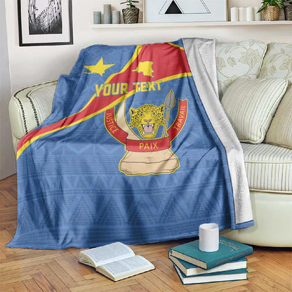 Personalised DR Congo Blanket Coat Of Arms With Map