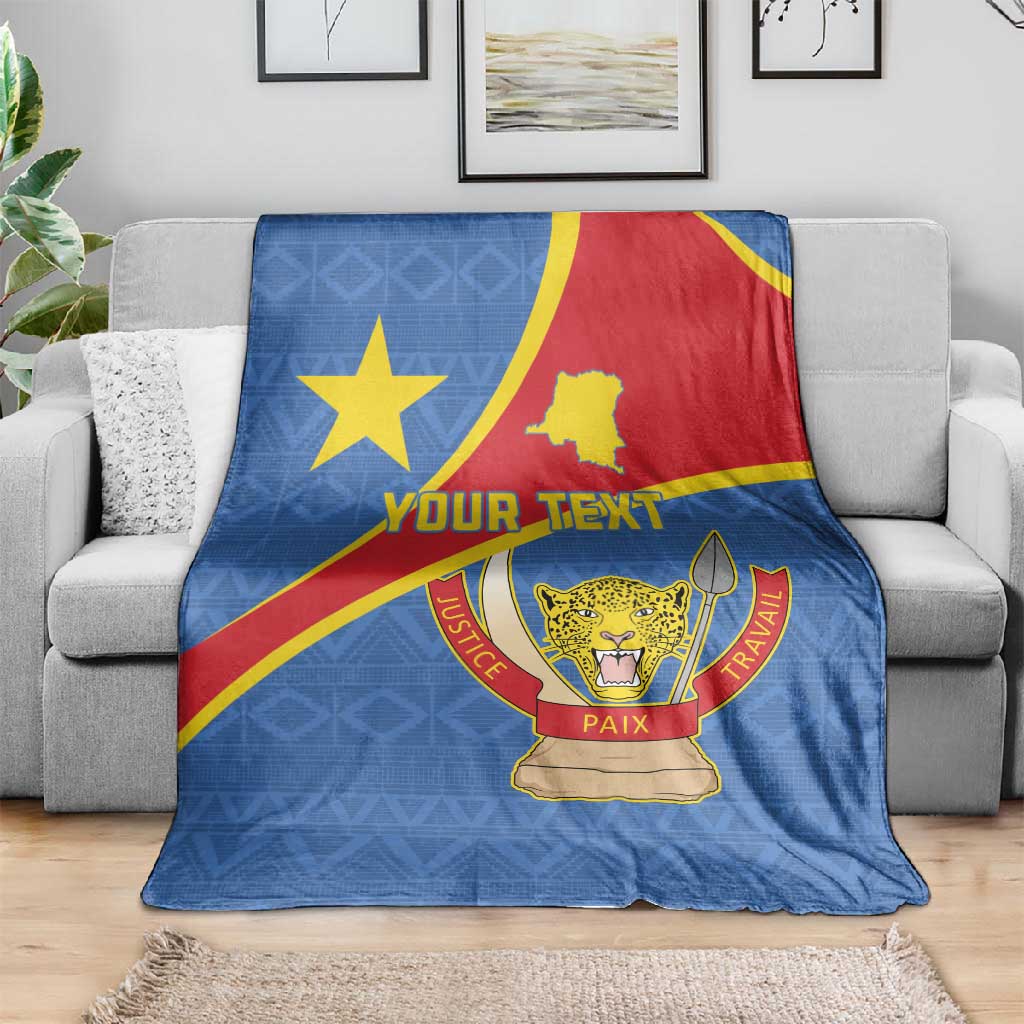 Personalised DR Congo Blanket Coat Of Arms With Map