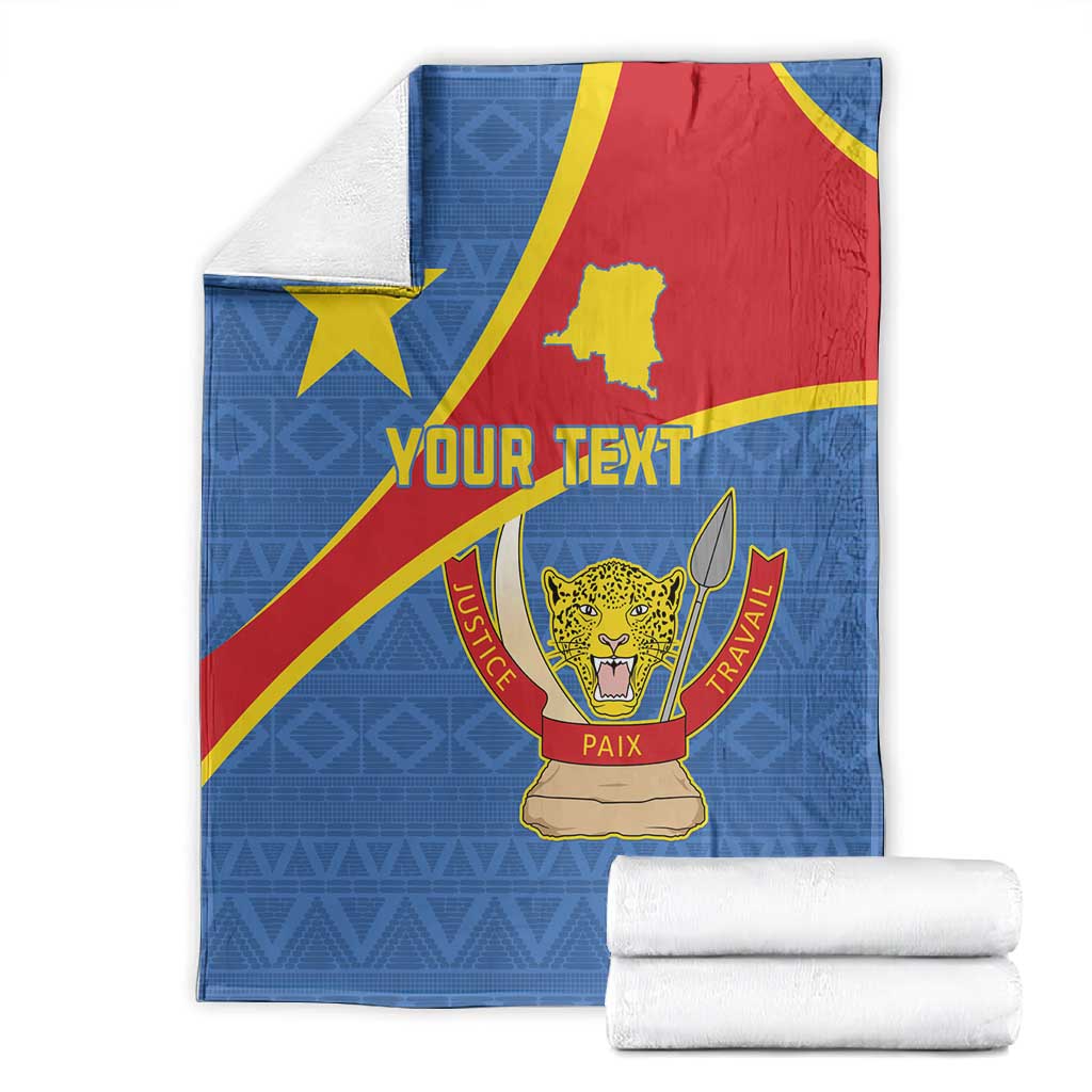 Personalised DR Congo Blanket Coat Of Arms With Map