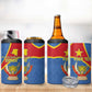 Personalised DR Congo 4 in 1 Can Cooler Tumbler Coat Of Arms With Map