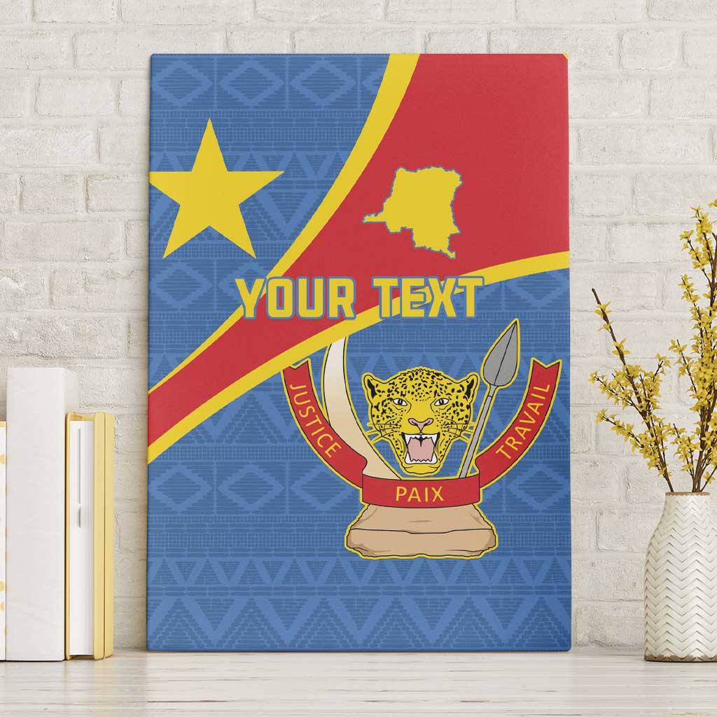 Personalised DR Congo Canvas Wall Art Coat Of Arms With Map