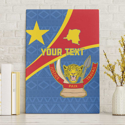 Personalised DR Congo Canvas Wall Art Coat Of Arms With Map