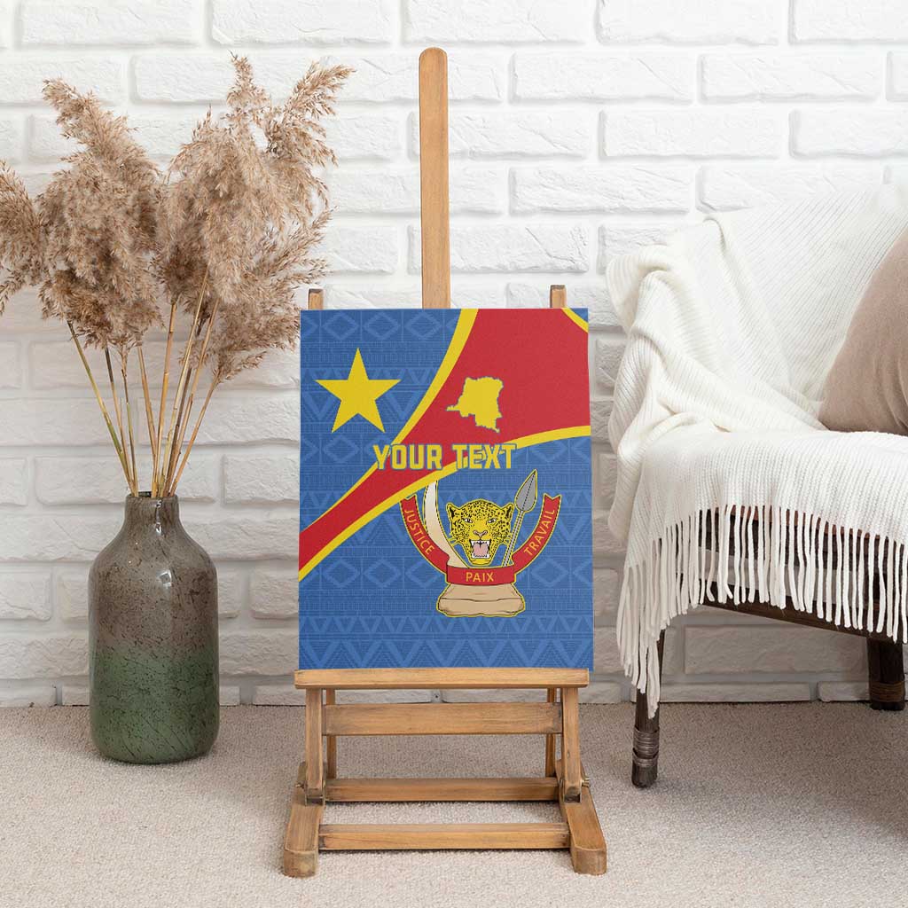 Personalised DR Congo Canvas Wall Art Coat Of Arms With Map