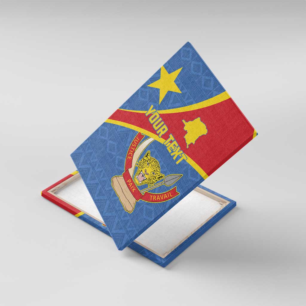 Personalised DR Congo Canvas Wall Art Coat Of Arms With Map