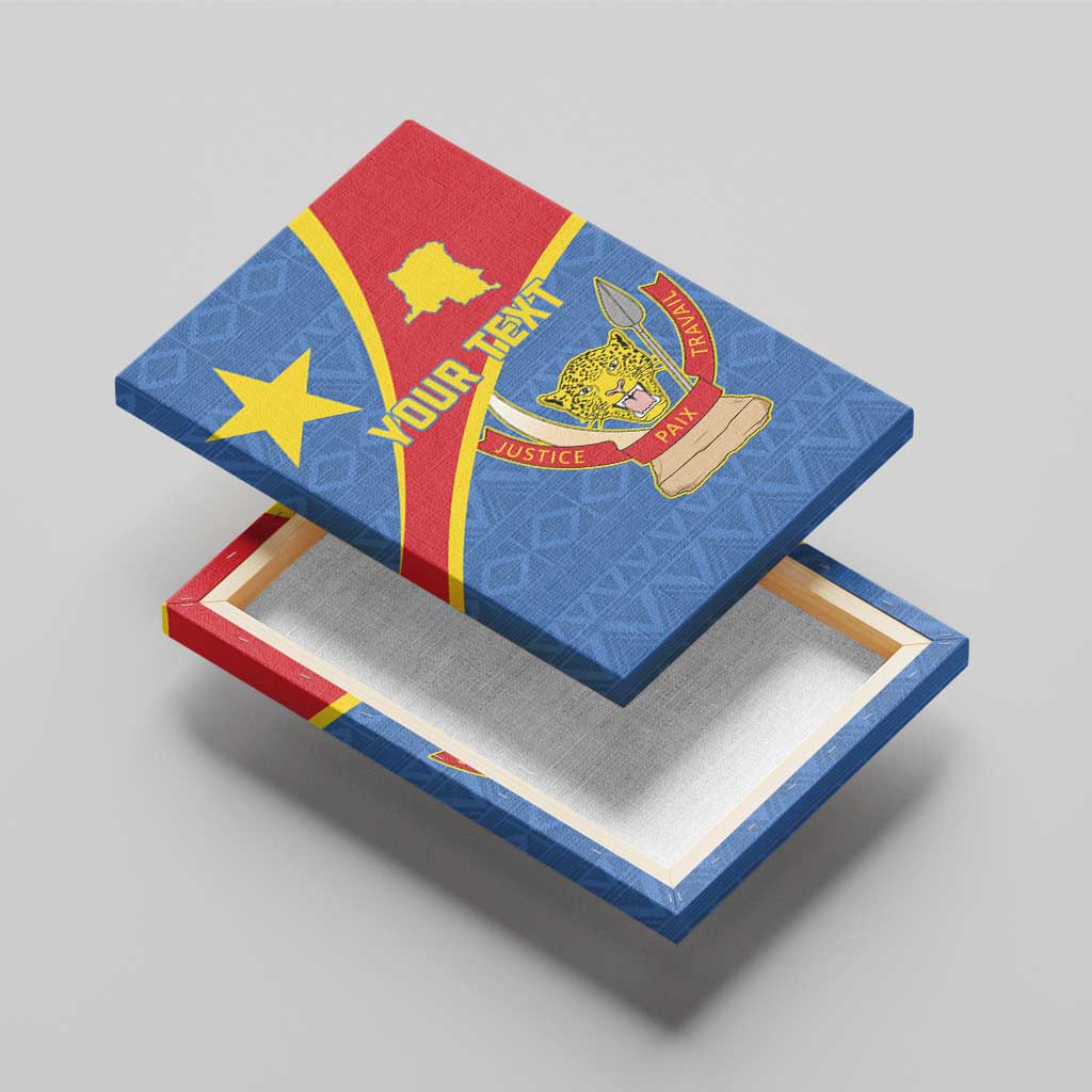 Personalised DR Congo Canvas Wall Art Coat Of Arms With Map