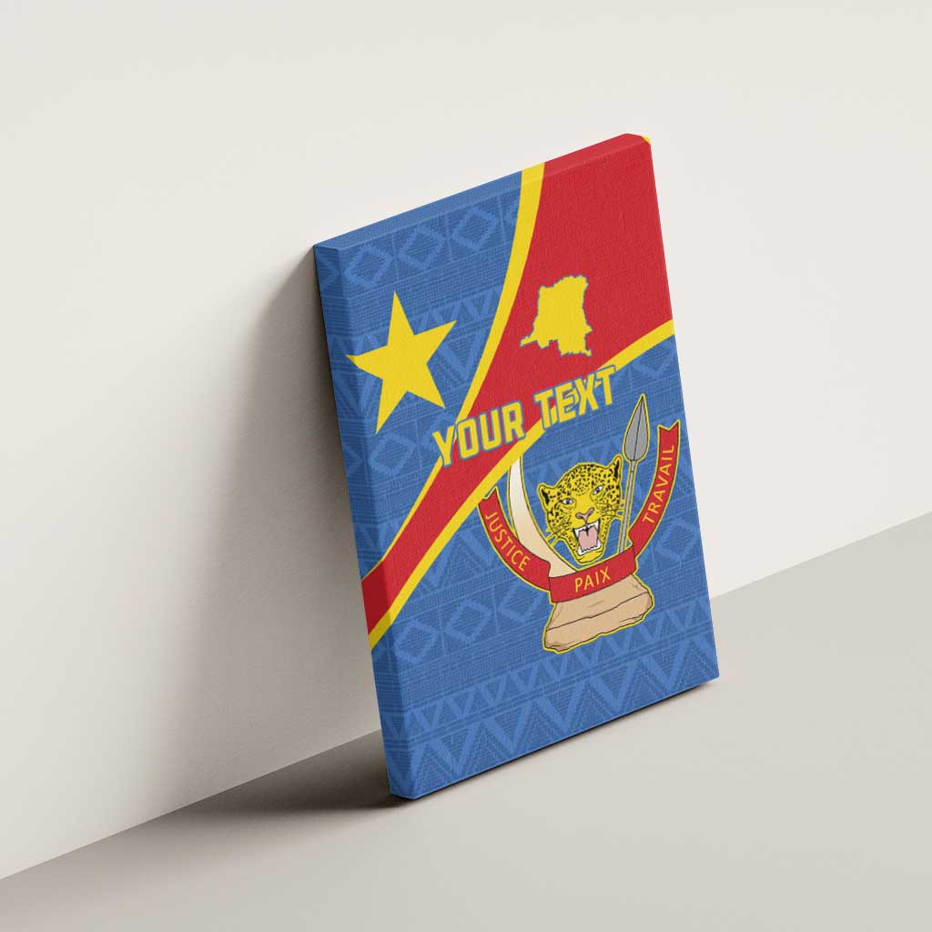Personalised DR Congo Canvas Wall Art Coat Of Arms With Map