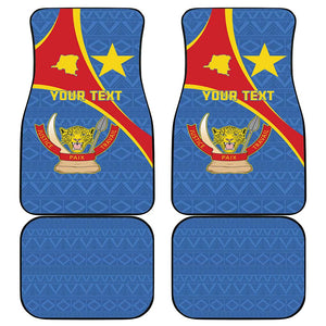 Personalised DR Congo Car Mats Coat Of Arms With Map