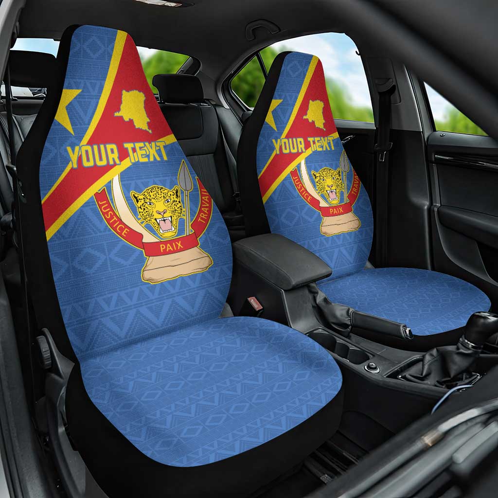 Personalised DR Congo Car Seat Cover Coat Of Arms With Map