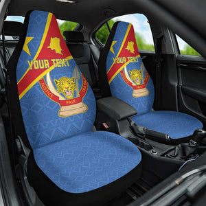 Personalised DR Congo Car Seat Cover Coat Of Arms With Map