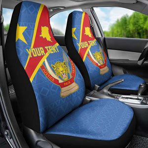 Personalised DR Congo Car Seat Cover Coat Of Arms With Map