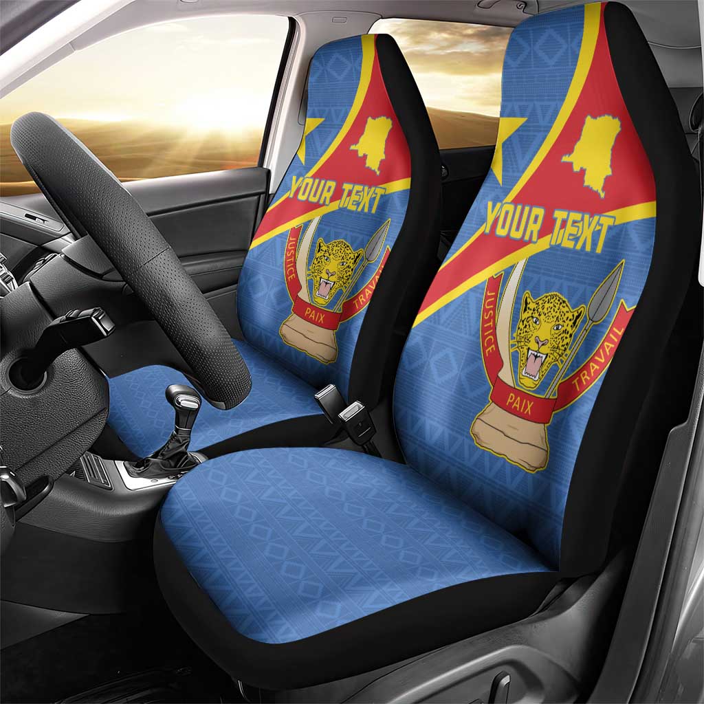 Personalised DR Congo Car Seat Cover Coat Of Arms With Map