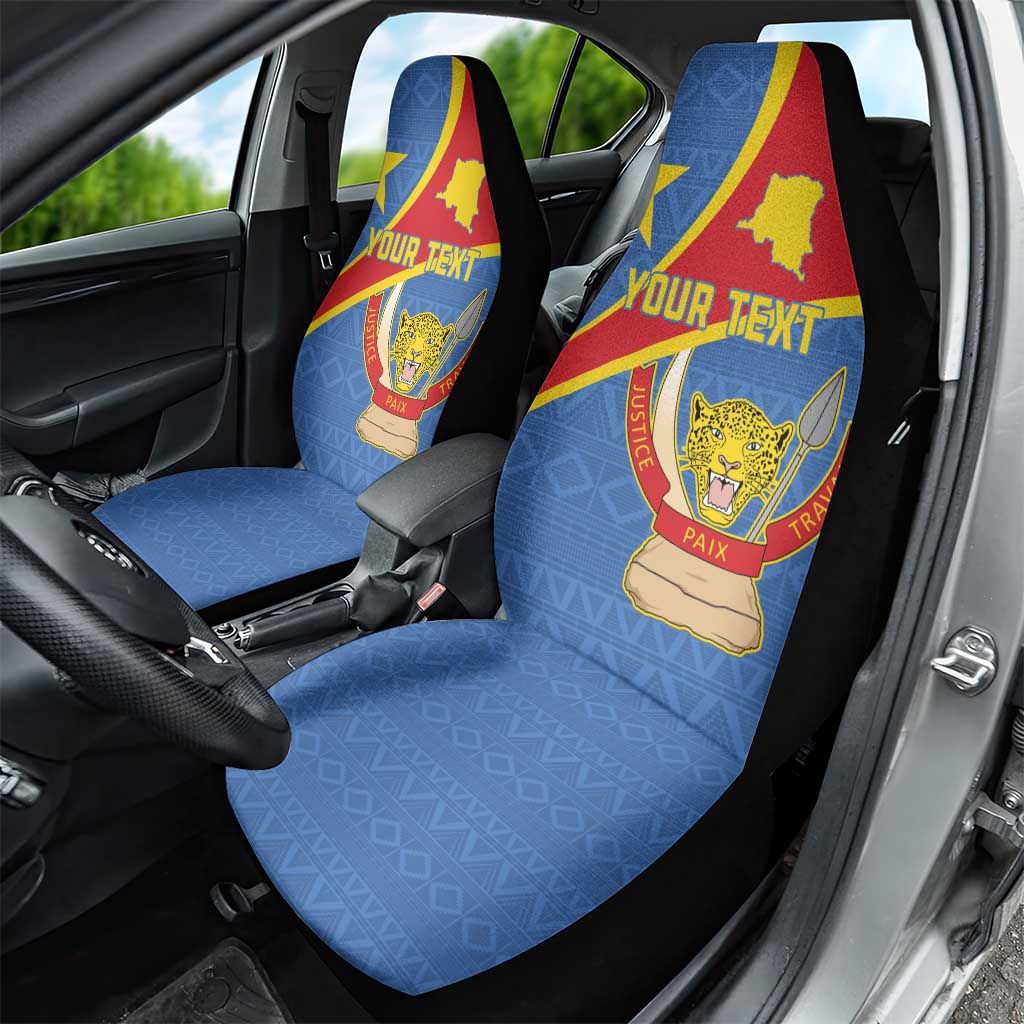 Personalised DR Congo Car Seat Cover Coat Of Arms With Map