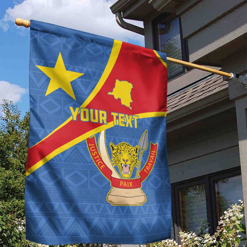 Personalised DR Congo Garden Flag Coat Of Arms With Map