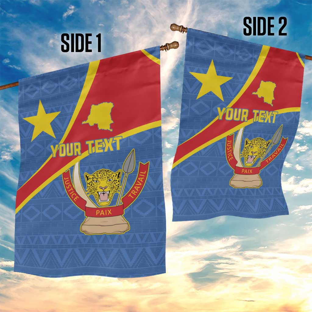 Personalised DR Congo Garden Flag Coat Of Arms With Map