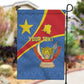Personalised DR Congo Garden Flag Coat Of Arms With Map