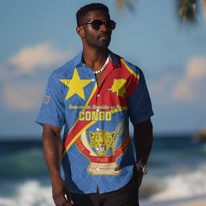 Personalised DR Congo Hawaiian Shirt Coat Of Arms With Map