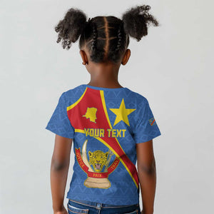 Personalised DR Congo Kid T shirt Coat Of Arms With Map