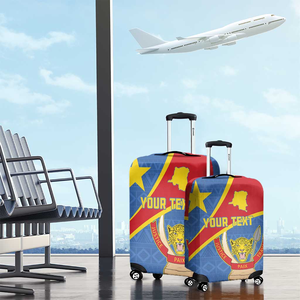 Personalised DR Congo Luggage Cover Coat Of Arms With Map